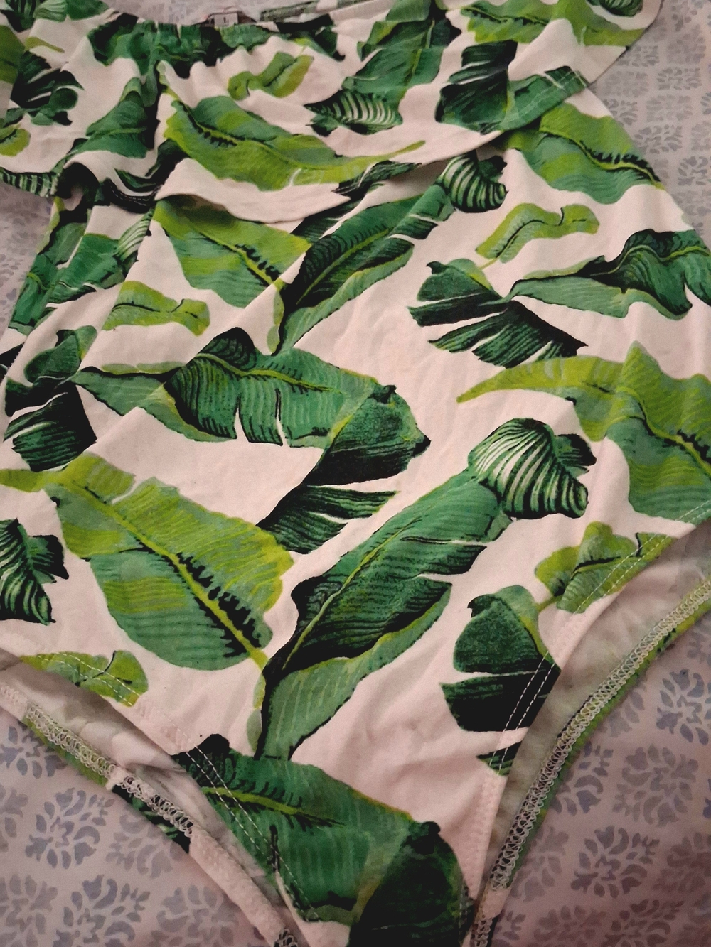 Green Tropical Leaf One-Piece